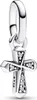 A silver cross charm with clear stones. Produktbild-Vorschau