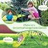 Children playing on a climbing dome with a slide in a backyard setting. Anteprima dell’immagine prodotto