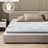 A mattress on a bed with pillows in a bedroom setting. Anteprima dell’immagine prodotto