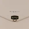 A close-up of a light beige handbag with a gold clasp and the brand name 'bugatti' printed above it. Voir les images du produit