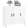 vidaXL Příborník vysoký lesk bílý 90x34x80 cm Dřevěný Náhled obrázku produktu 3