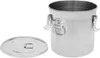 A stainless steel storage container with its lid placed next to it, on a white background. Podgląd zdjęcia produktu
