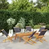 Gartenstühle 6 Stk. Klappbar Anthrazit Stoff und Massivholz Produktbild-Vorschau 2