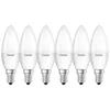 Six Osram LED candle-shaped light bulbs lined up against a white background. Produktbild-Vorschau