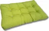 A tufted, apple-green cushion is shown on a white background. Produktbild-Vorschau