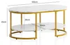 WOHNLING Couchtisch 100x60x45 cm Weiß mit Marmor Optik Produktbild-Vorschau 7