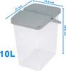 Kunststoffbehälter mit Deckel 10 L für Futter, Waschpulver Produktbild-Vorschau 3