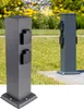 Steckdosensäule 4-fach IP44 Anthrazit 250V/ 16A 13x13x40cm Produktbild-Vorschau 1