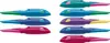 A collection of colorful pens arranged in two columns. Voir les images du produit