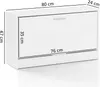 A white shoe cabinet with dimensions shown in centimeters. Náhled obrázku produktu