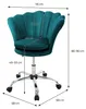 ML-Design Bürostuhl aus Samt, Petrol, Schminktisch Stuhl Produktbild-Vorschau 7