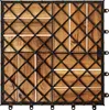 A single square tile made of wood and metal, designed for outdoor use. Náhled obrázku produktu