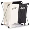 Panier à linge pliable : deux compartiments : noir, blanc, Voir les images du produit 8