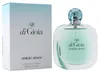 Air di Gioia Eau de Parfum von Giorgio Armani, 50 ml, Parfümflakon mit hellblauem Duft neben passender Produktverpackung auf weißem Hintergrund Anteprima dell’immagine prodotto