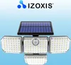 A solar-powered light with multiple LED panels and a solar panel on top, with a brand logo and name above. Náhled obrázku produktu