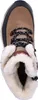A top-down view of a brown winter boot with white fur lining. Anteprima dell’immagine prodotto