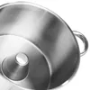 Close-up view of the interior of a stainless steel pot with a central tube. Produktbild-Vorschau