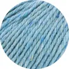 A close-up view of blue yarn with flecks of other colors. Produktbild-Vorschau