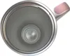 A top-down view of the inside of a stainless steel tumbler with a pink handle. Podgląd zdjęcia produktu