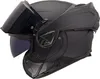 A black modular motorcycle helmet with the chin bar lifted and the visor open. Voir les images du produit
