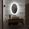 Elliptisch Badezimmerspiegel mit LED-Beleuchtung und Produktbild-Vorschau 5