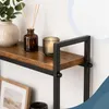 Relaxdays Wandplank, 2 planken, handdoekhouder, metaal & Productafbeelding-voorbeeld 6
