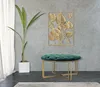 Pouf 90 x 49 x 90 cm in metallo tessuto oro verde Anteprima dell’immagine prodotto 6
