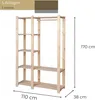 STOLMAK Garderobenständer Holz 110x170x38 cm Kiefernholz Produktbild-Vorschau 2