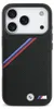 A black iPhone case with the BMW M Tricolor stripe and logo. Anteprima dell’immagine prodotto