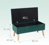 Relaxdays Sitzbank mit Stauraum, Samtbezug, 40 L, Produktbild-Vorschau 4