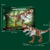 A product box for a Gigantosaurus building block set, with two dinosaur models shown in front of it. Produktbild-Vorschau