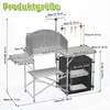UISEBRT Przenośna kempingowa szafka kuchenna z 3 blatami Podgląd zdjęcia produktu 2
