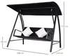 Outsunny Hollywoodschaukel Polyrattan Schaukel Schaukelbank Produktbild-Vorschau 3
