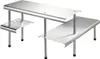 A stainless steel multi-tiered shelf organizer, likely for a kitchen, with two shelves on the right and a smaller shelf with holders on the left. Podgląd zdjęcia produktu
