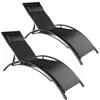 2 chaises longues en aluminium, à 5 niveaux - noir Voir les images du produit 1