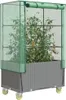 vidaXL Hochbeet mit Aufsatz und Rollen Rattan-Optik Produktbild-Vorschau 2