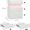 Nachttisch mit LED-Beleuchtung 55 cm hoch mit 3 Schubladen Produktbild-Vorschau 7