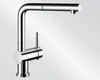 A studio shot of a chrome kitchen faucet against a gradient background. Náhled obrázku produktu