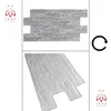 Two views of PVC wall panels with a stone and wood mosaic imitation. Náhľad obrázku produktu