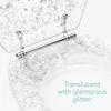 A close-up view of a toilet seat with a translucent design and glitter. Produktbild-Vorschau