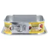 A square baking pan with a removable bottom and a tray, shown from a side angle against a white background. The pan has a yellow label with images of cake and text. Náhled obrázku produktu