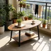 Moderner Couchtisch aus Holz mit 2 Etagen,kleiner Produktbild-Vorschau 3