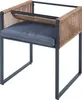 A single chair with a dark gray metal frame and brown rope accents, featuring a dark gray cushion. Anteprima dell’immagine prodotto