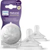 Product packaging with two baby bottle nipples displayed. Voir les images du produit