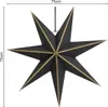 A black star-shaped decoration with gold trim, suspended by a string. Produktbild-Vorschau