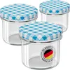 WELLGRO 6x Einmachgläser mit Schraubdeckel blau kariert - Produktbild-Vorschau 1