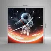 Wanduhr - Quadrat - Glasuhr - Kosmonaut Weltraum - 30x30cm Produktbild-Vorschau 3