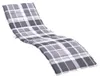 vidaXL Sonnenliegen-Auflage Grau Karomuster 200x50x3 cm Produktbild-Vorschau 1