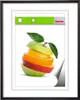 A framed image of a sliced fruit stack with a green banner at the top containing checkboxes and the brand name 'hama'. Anteprima dell’immagine prodotto