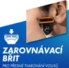 A close-up of a man's face being shaved with a Gillette razor, with an illustration of a razor head and text. Podgląd zdjęcia produktu